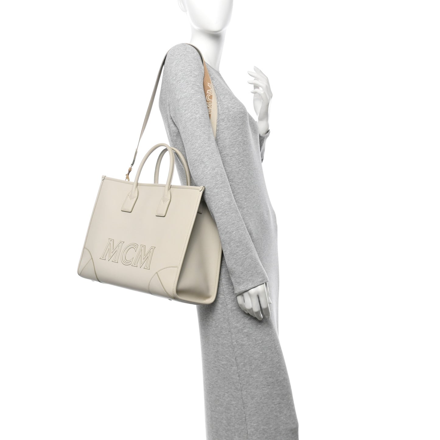 Calfskin Large Munchen Tote White