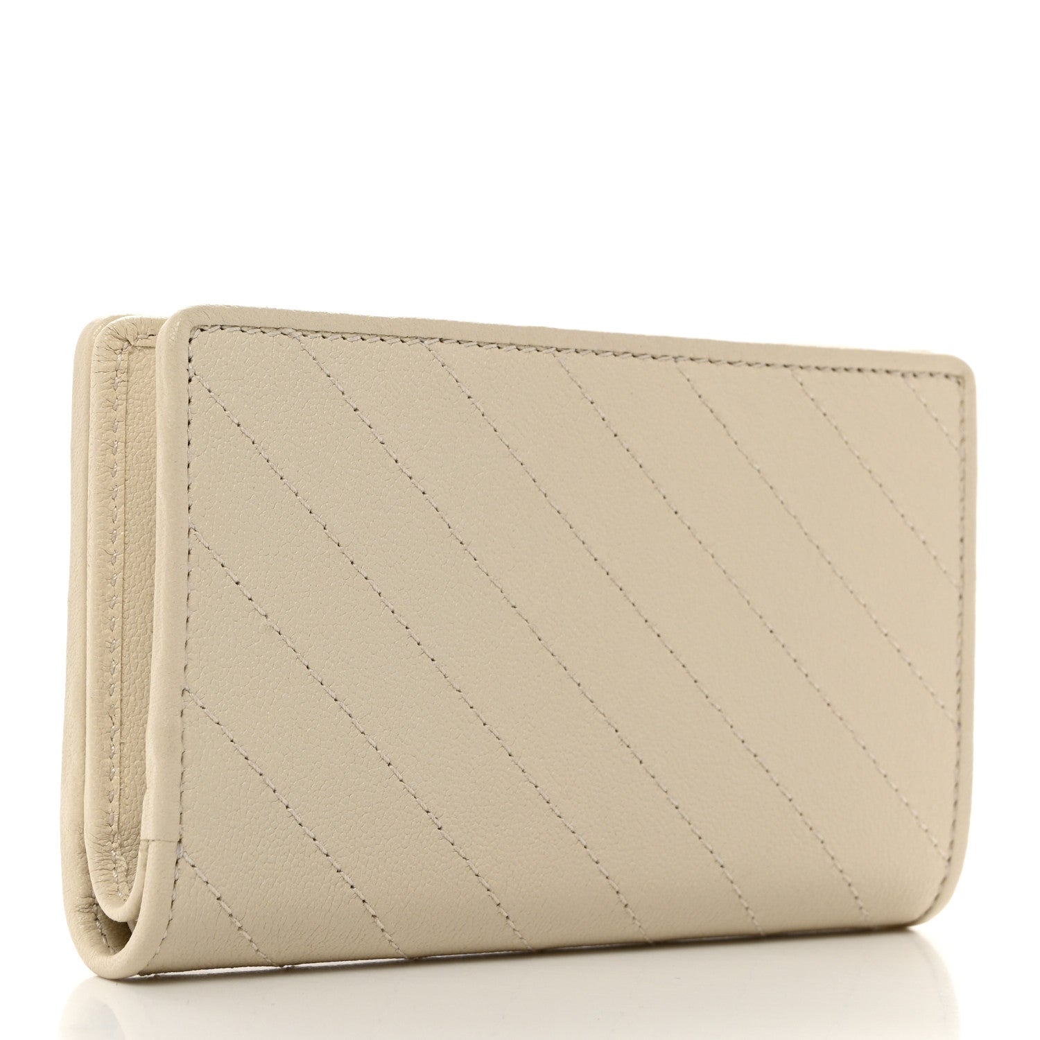 Gucci Sakai Be Green Calfskin Diagonal Stitched Blondie Travel Wallet Mystic White 3 of 9