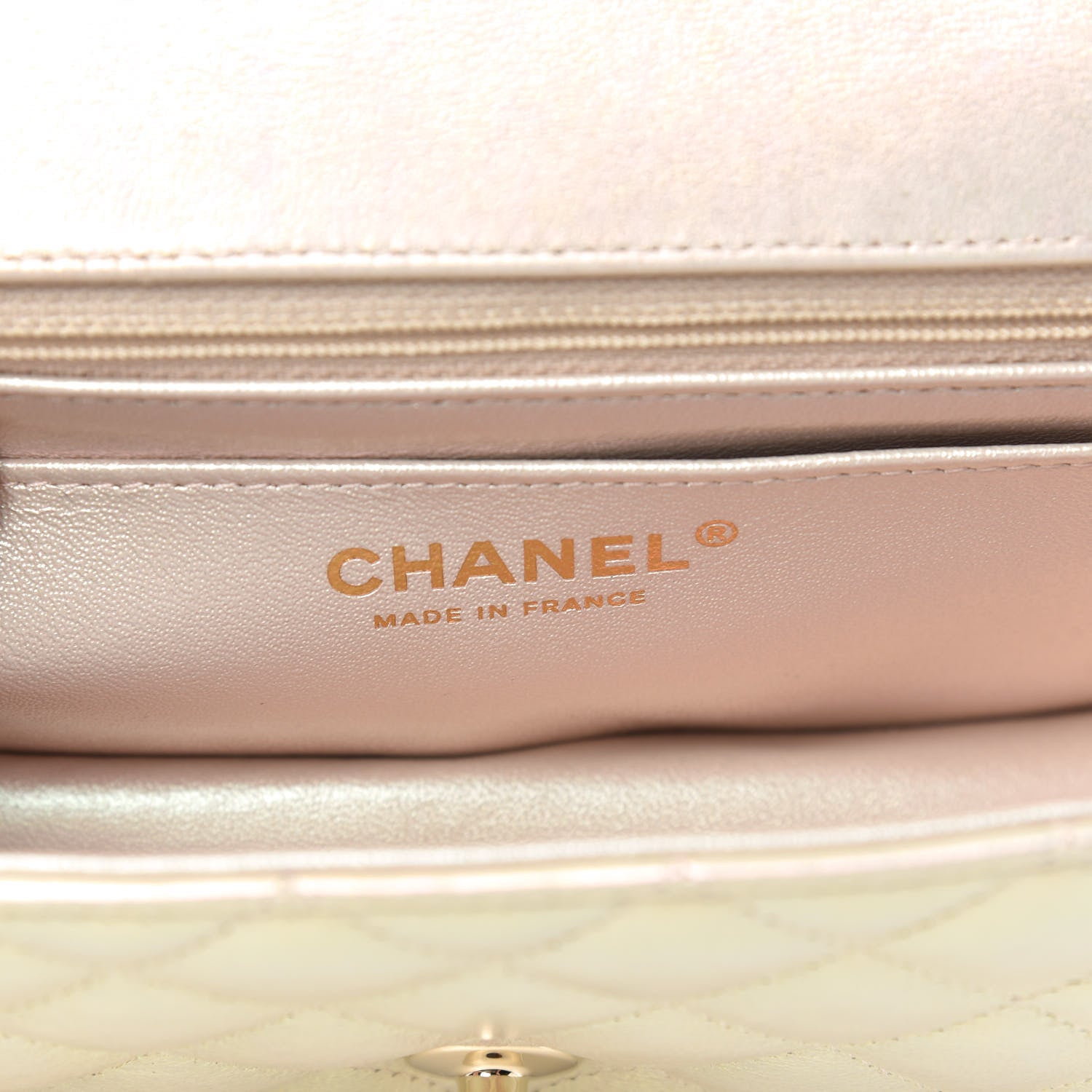 Chanel Iridescent Lambskin Quilted Mini Rectangular Flap Ivory 6 of 11