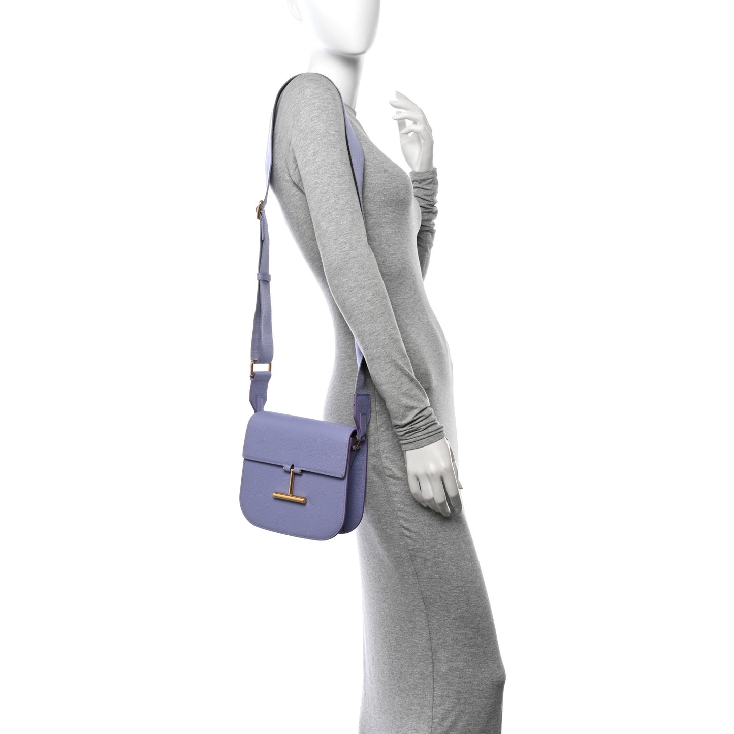 Calfskin Mini T Clasp Tara Crossbody Bag Hyacinth