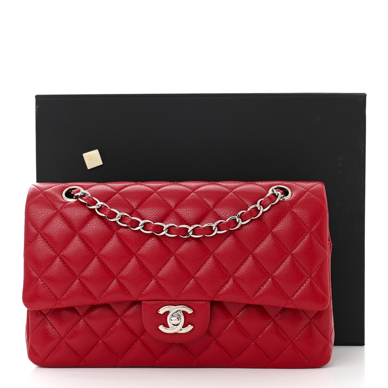 Chanel Caviar Quilted Medium Double Flap Red 11 of 11