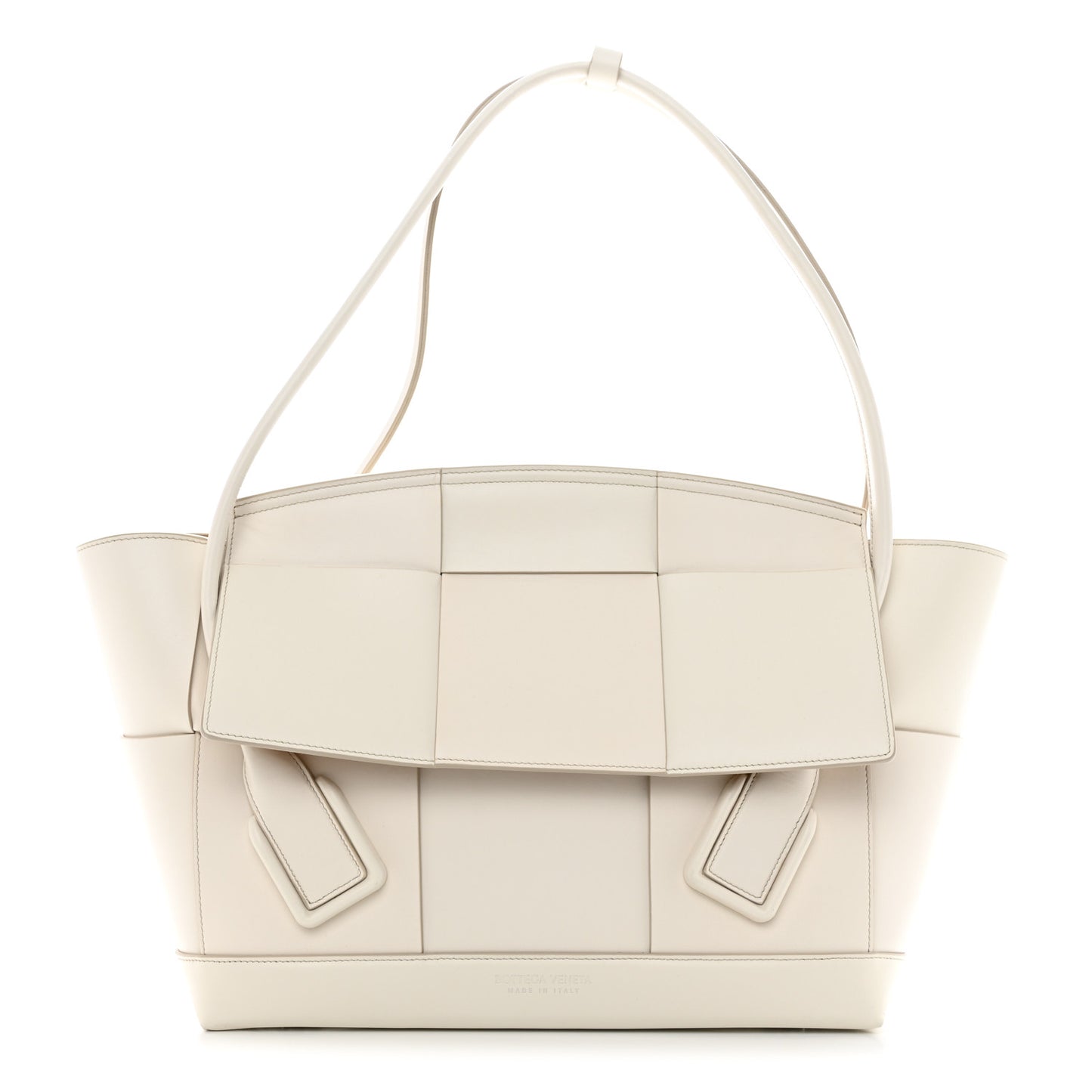 Calfskin Maxi Intrecciato Medium Arco White