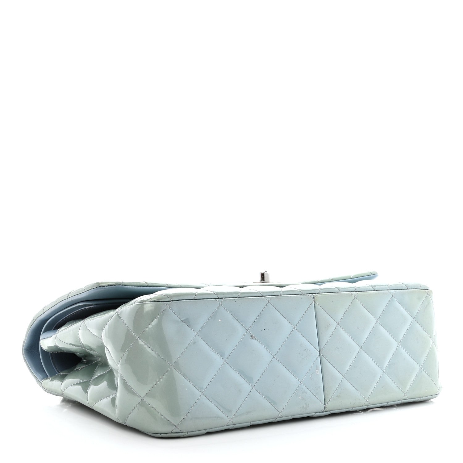 Chanel Patent Quilted Jumbo Double Flap Blue 4 of 17