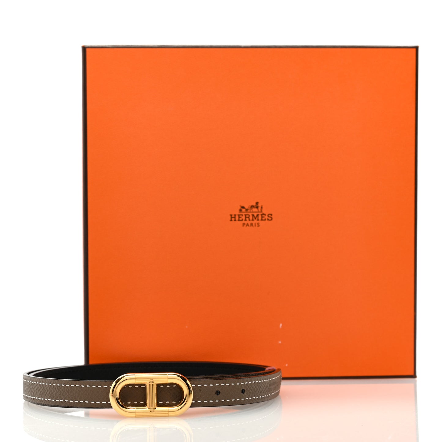 Swift Epsom 13mm Maillon H Belt 80 32 Etoupe Black