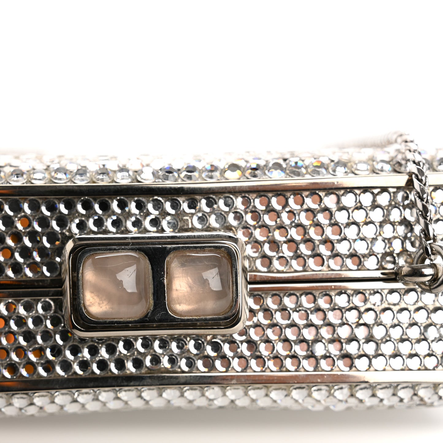 Swarovski Crystal Minaudiere Clutch Silver