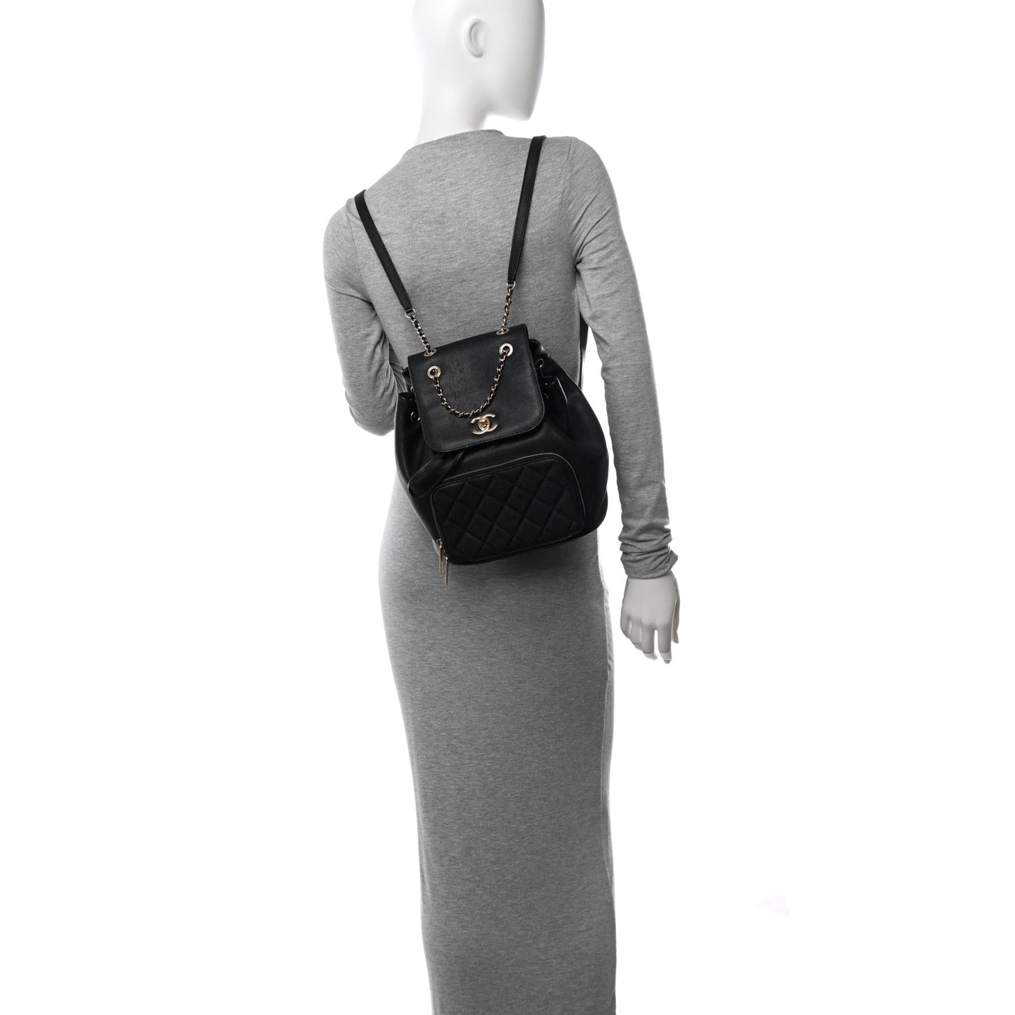 Caviar Quilted Business Affinity Backpack Black