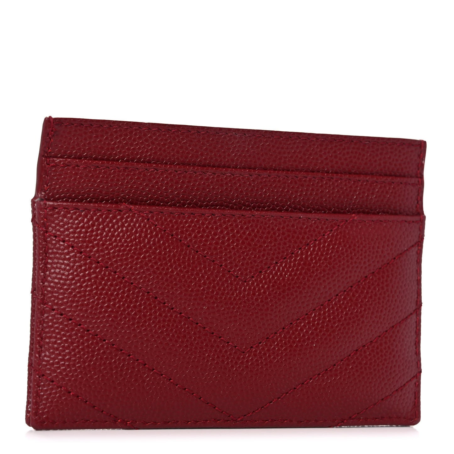 Grain De Poudre Matelasse Chevron Monogram Credit Card Case Palissandre