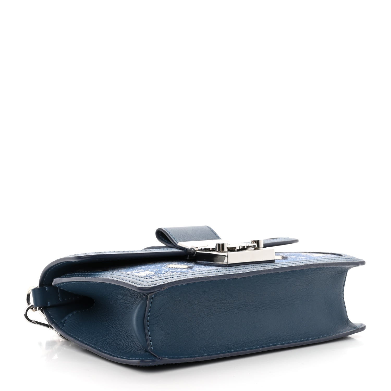 MCM Vintage Jacquard Monogram Mini Tracy Crossbody Blue 4 of 9