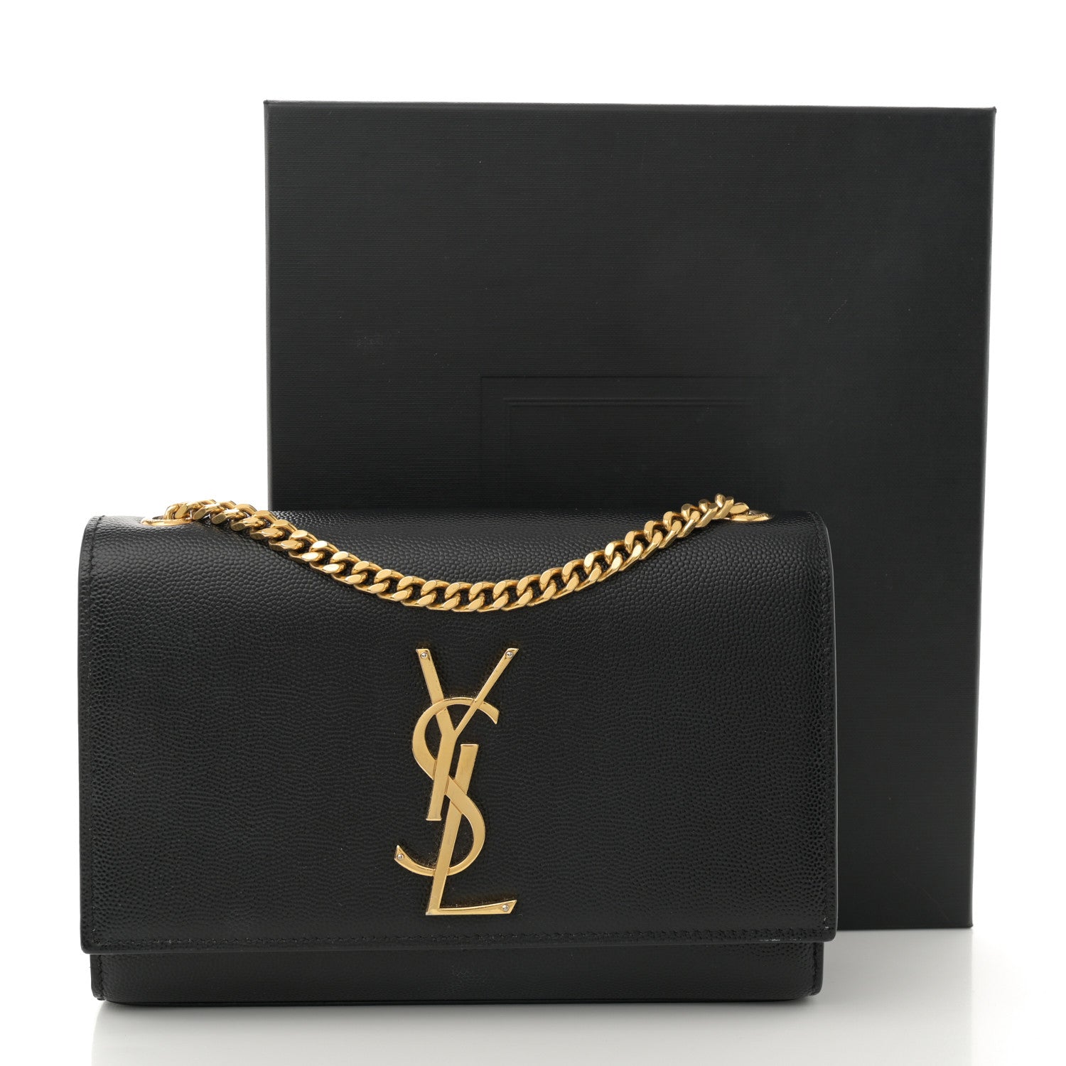 Saint Laurent Grain De Poudre Small Classic Monogram Kate Satchel Black 12 of 12