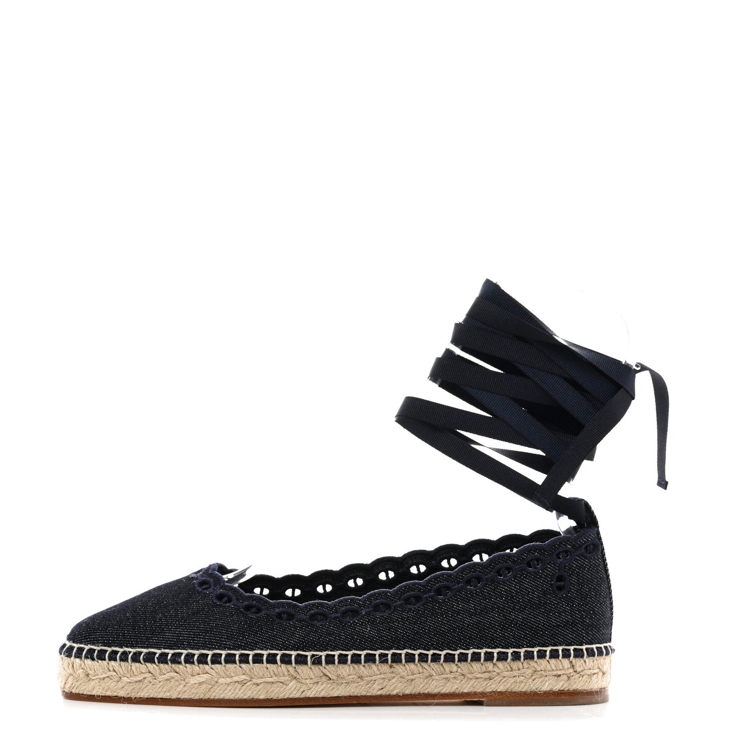 Hermes Denim Womens Guapa Espadrilles 38 Bleu Brut 1 of 8
