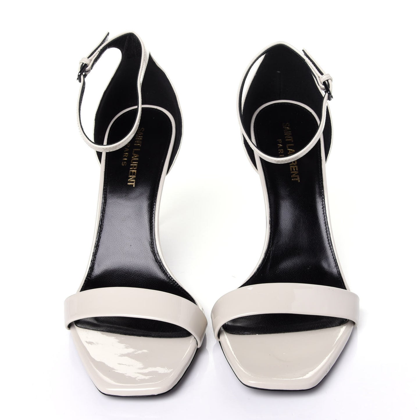 Patent Calfskin Amber 85 Ankle Strap Sandals 39.5 Neutro