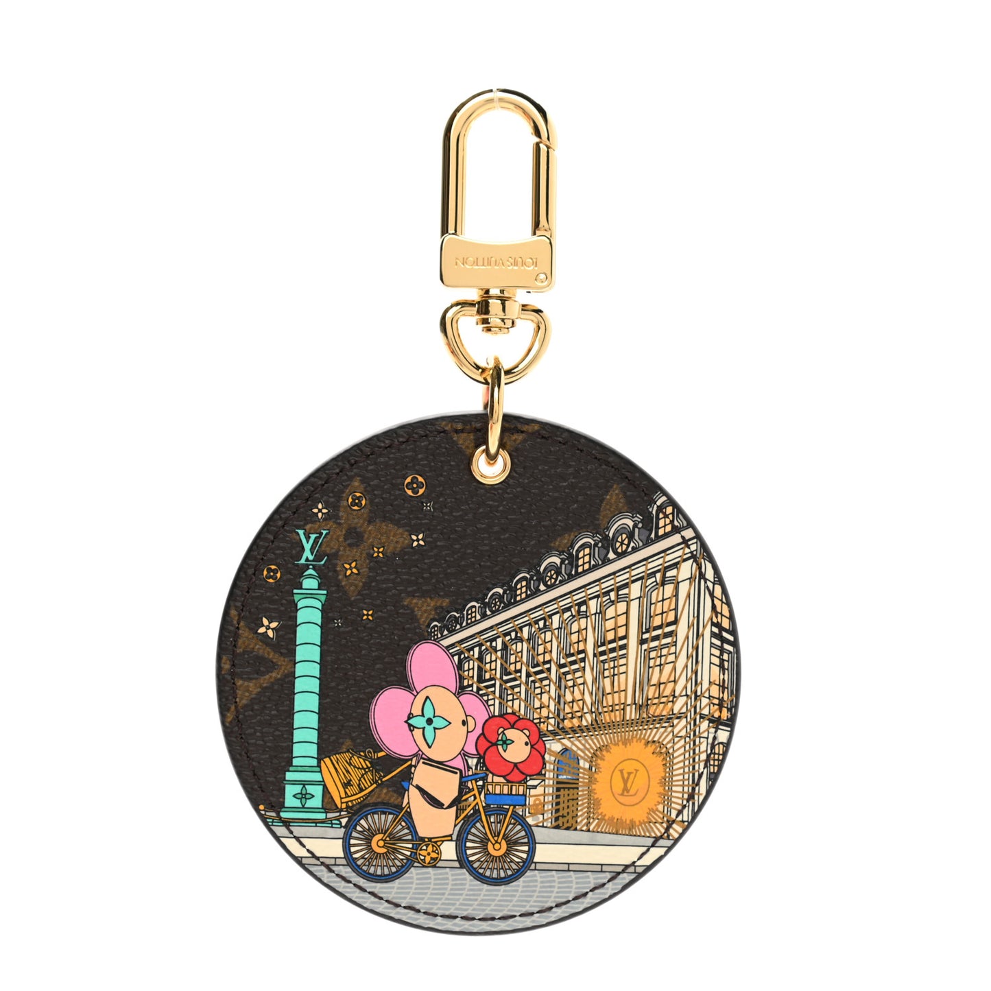 Monogram 2022 Christmas Animation Paris Bag Charm Key Ring Pink