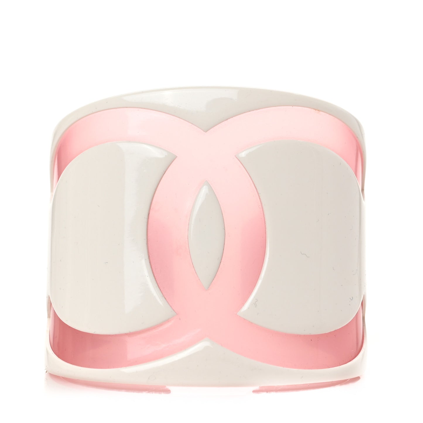Resin CC Wide Cuff White Pink