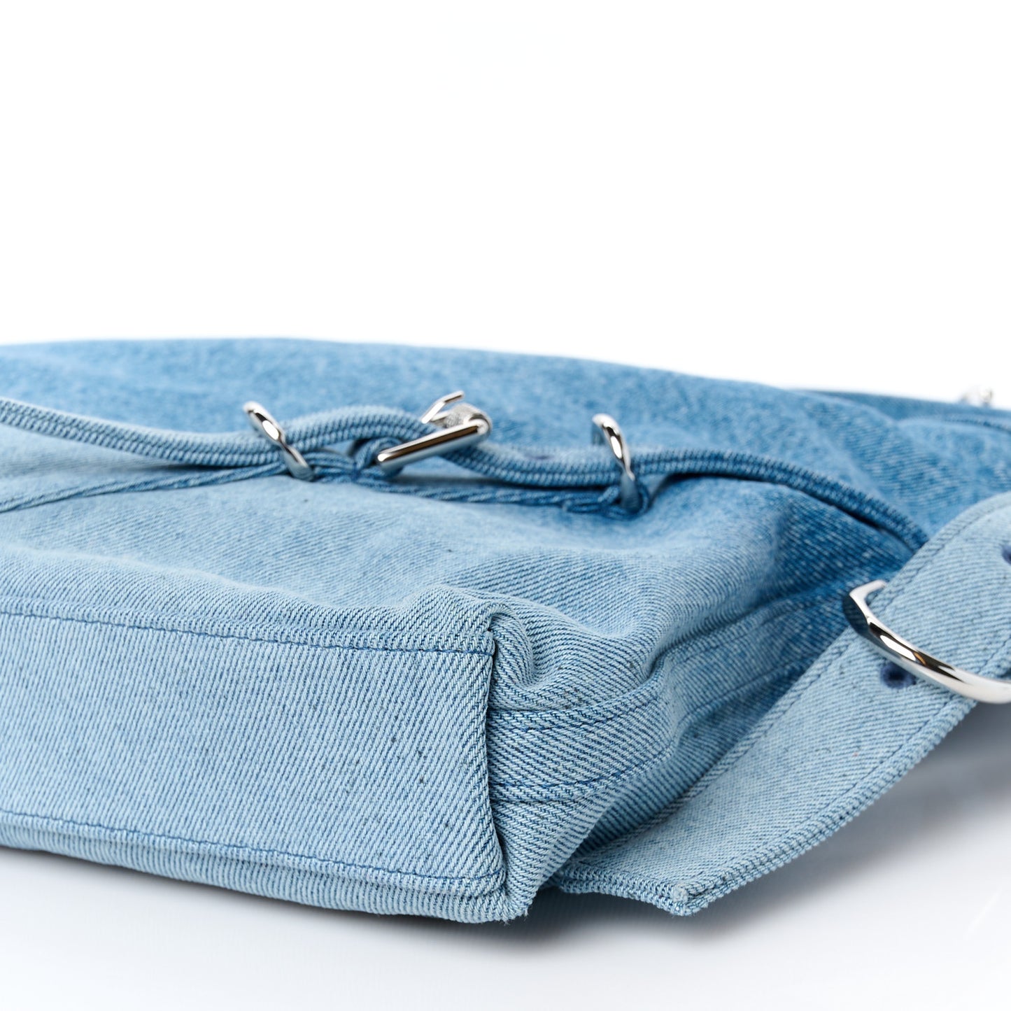 Washed Denim Medium Voyou Bag Medium Blue