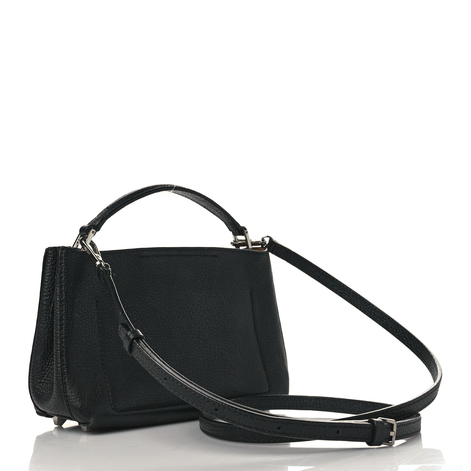 MCM Grained Calfskin Top Handle Crossbody Black 2 of 9
