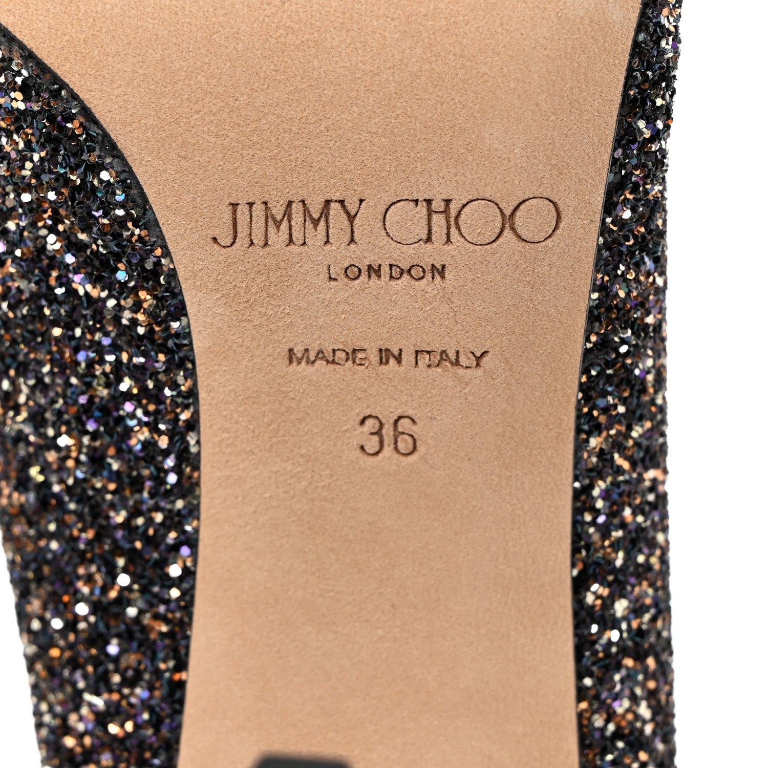 Jimmy Choo Coarse Glitter Degrade Pointy Toe Romy 100 Pumps 36 Black 7 of 7