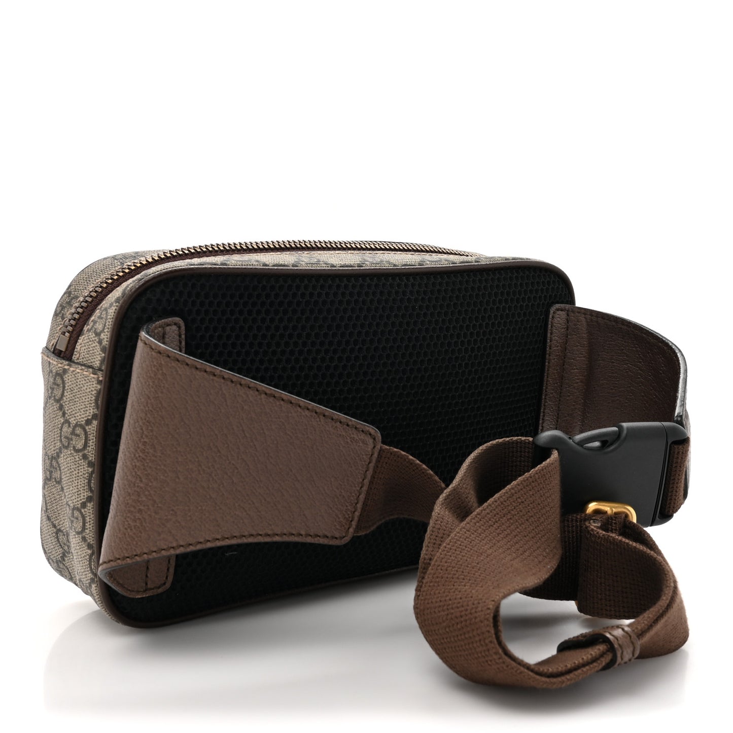 Soft GG Supreme Monogram Medium Ophidia Belt Bag Dark Brown