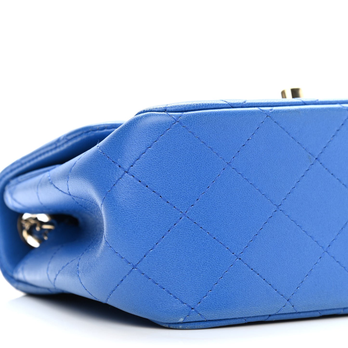 Lambskin Quilted Mini Square Flap Blue