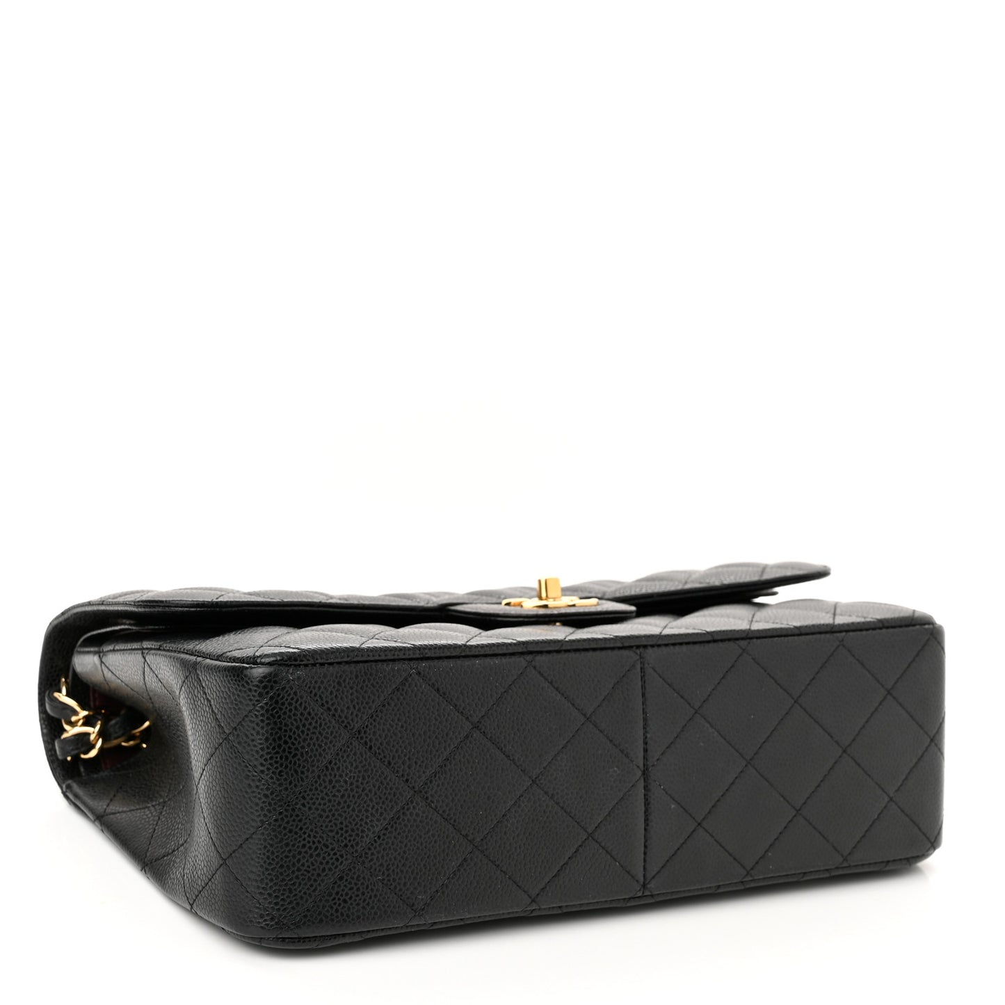 Caviar Quilted Jumbo Double Flap Black