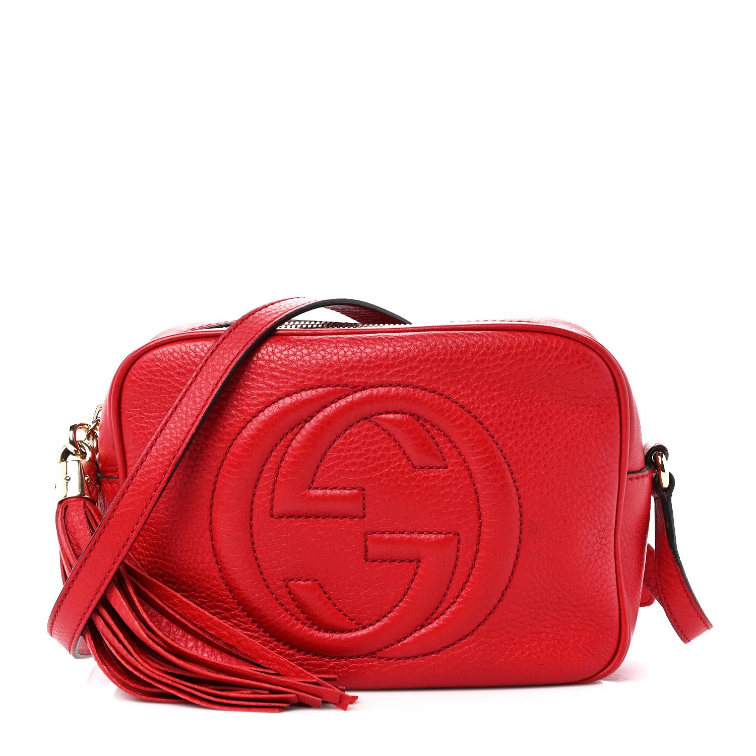 Gucci Pebbled Calfskin Small Soho Disco Bag Tabasco Red 1 of 11