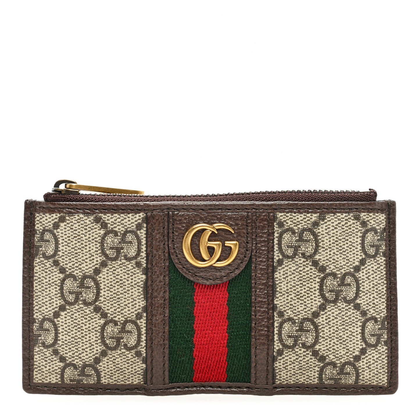 GG Supreme Monogram Web Ophidia Coin Case Brown