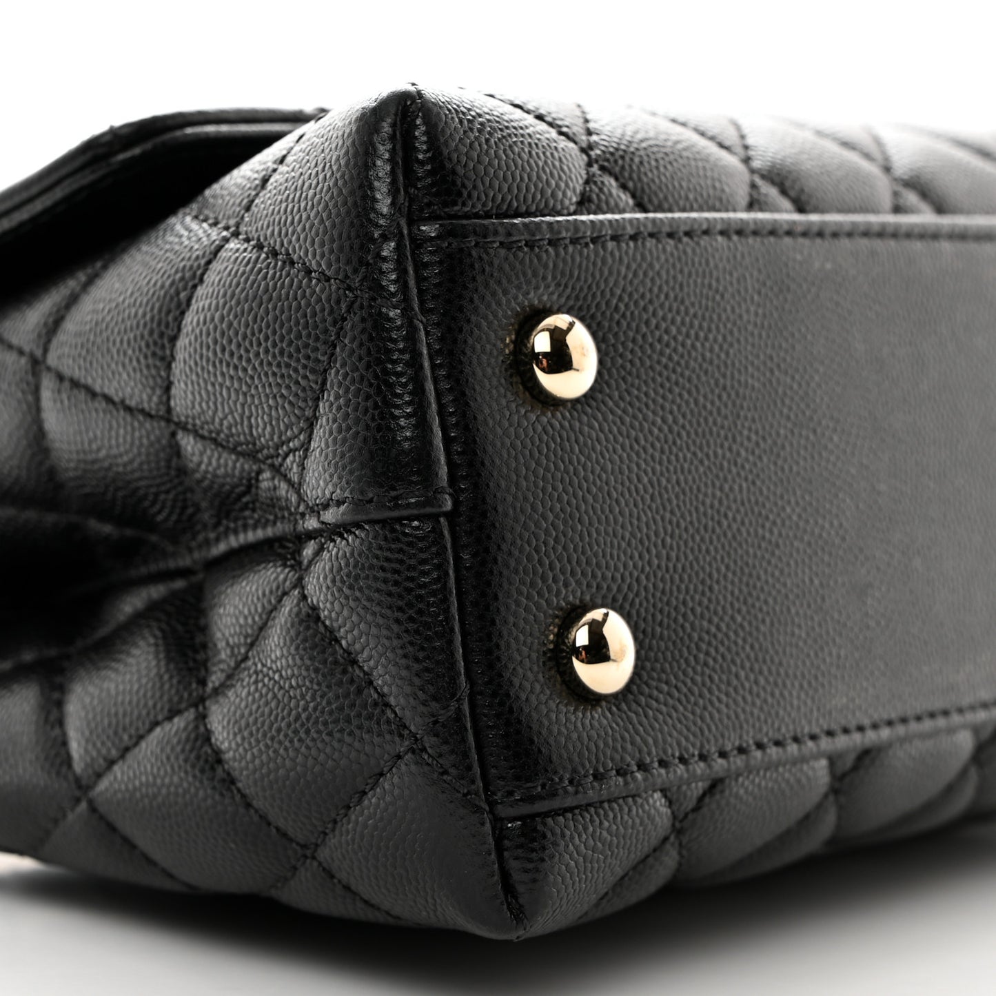 Caviar Quilted Mini Coco Handle Flap Black