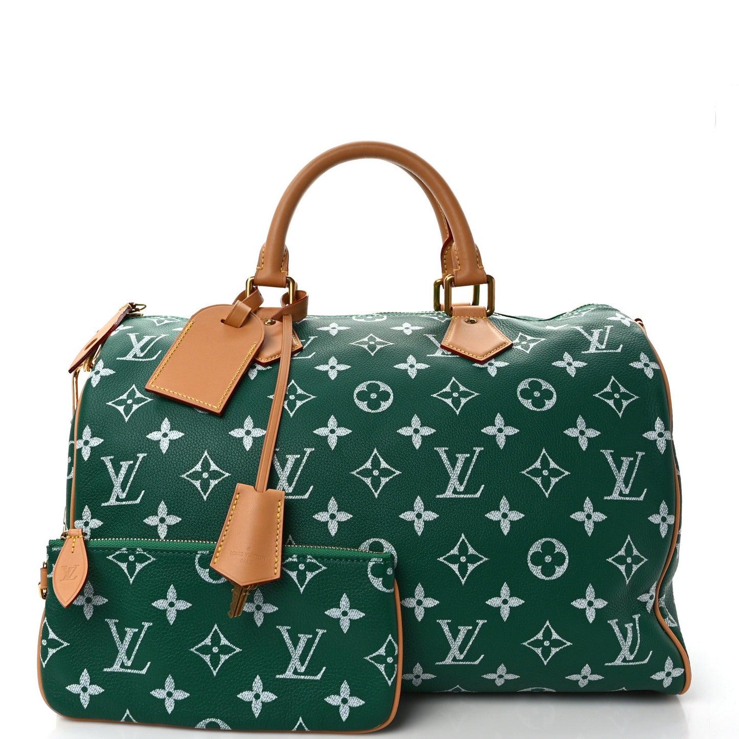 Calfskin Monogram Speedy P9 Bandouliere 40 Green