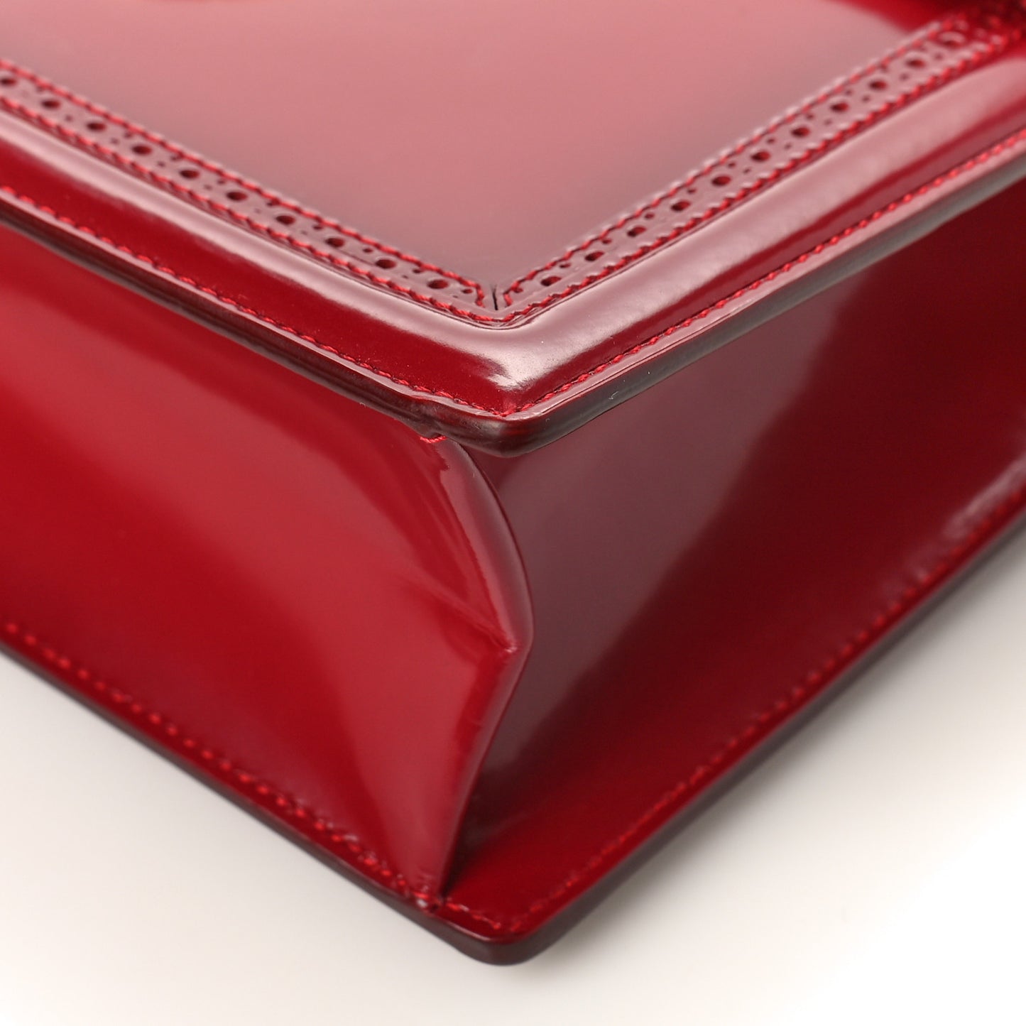 Patent Marisol Top Handle Shoulder Bag Rosso
