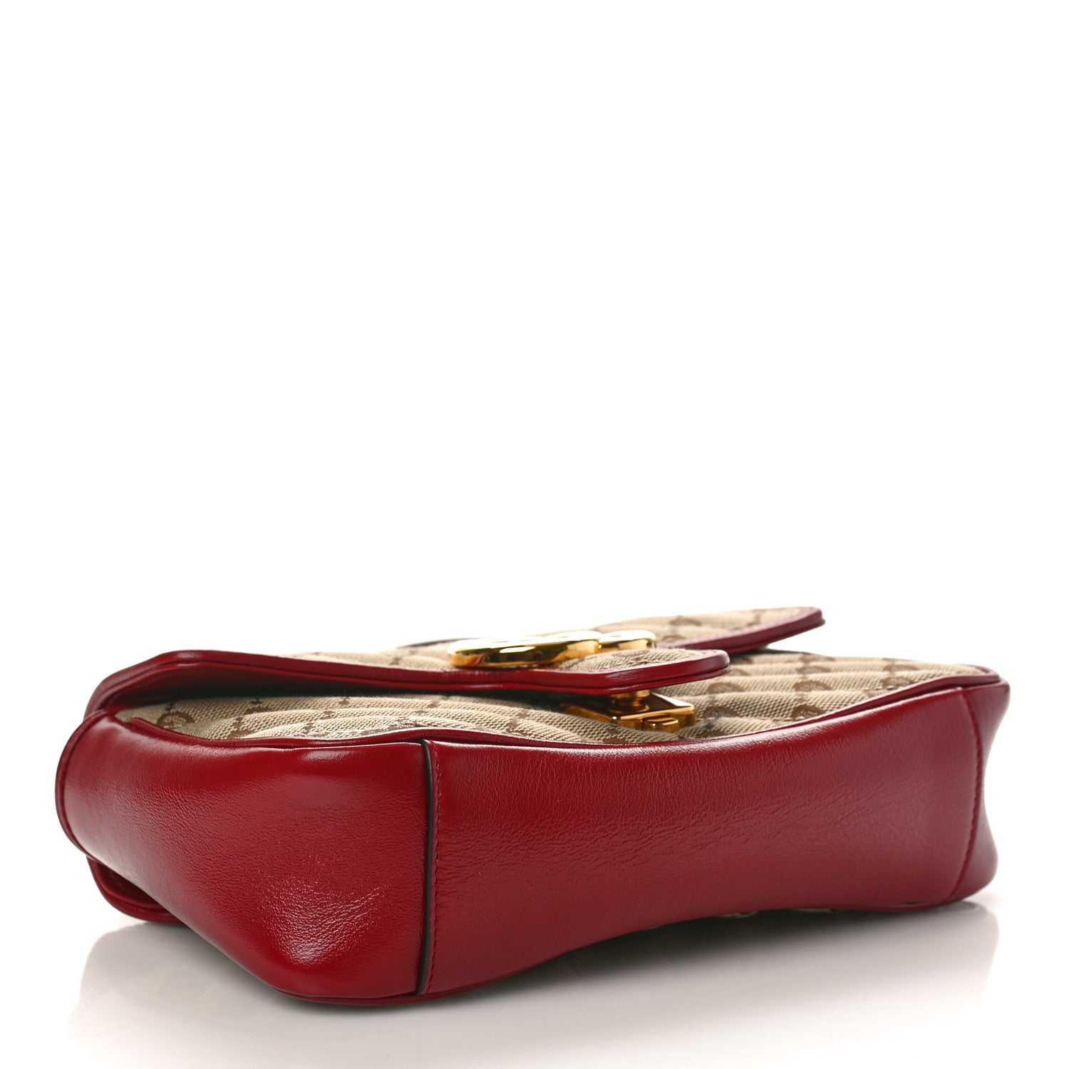 Gucci Monogram Azalea Calfskin Matelasse Diagonal Mini GG Marmont Shoulder Bag Beige Ebony New Cherry Red 4 of 10