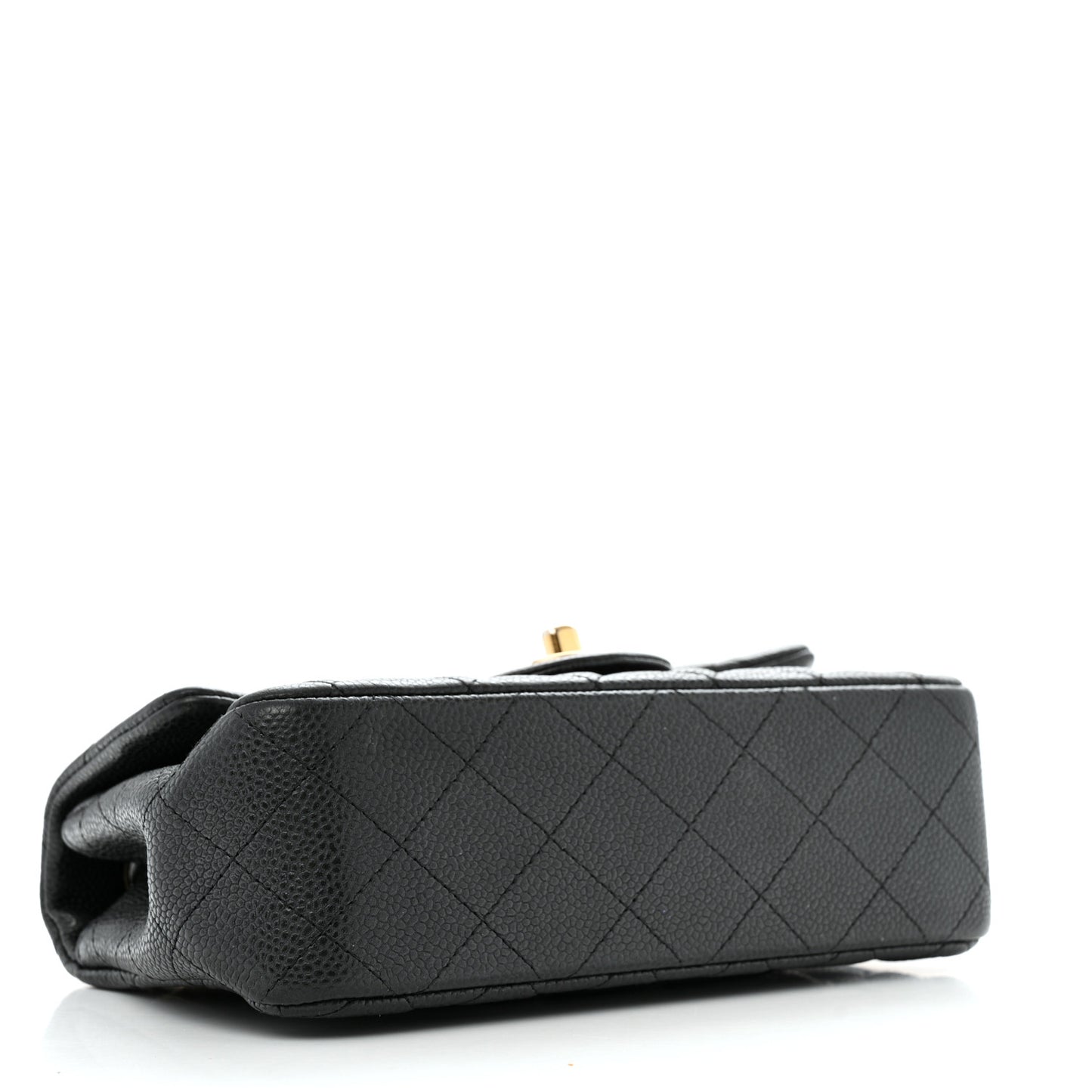 Metallic Caviar Quilted Mini Rectangular Flap Black