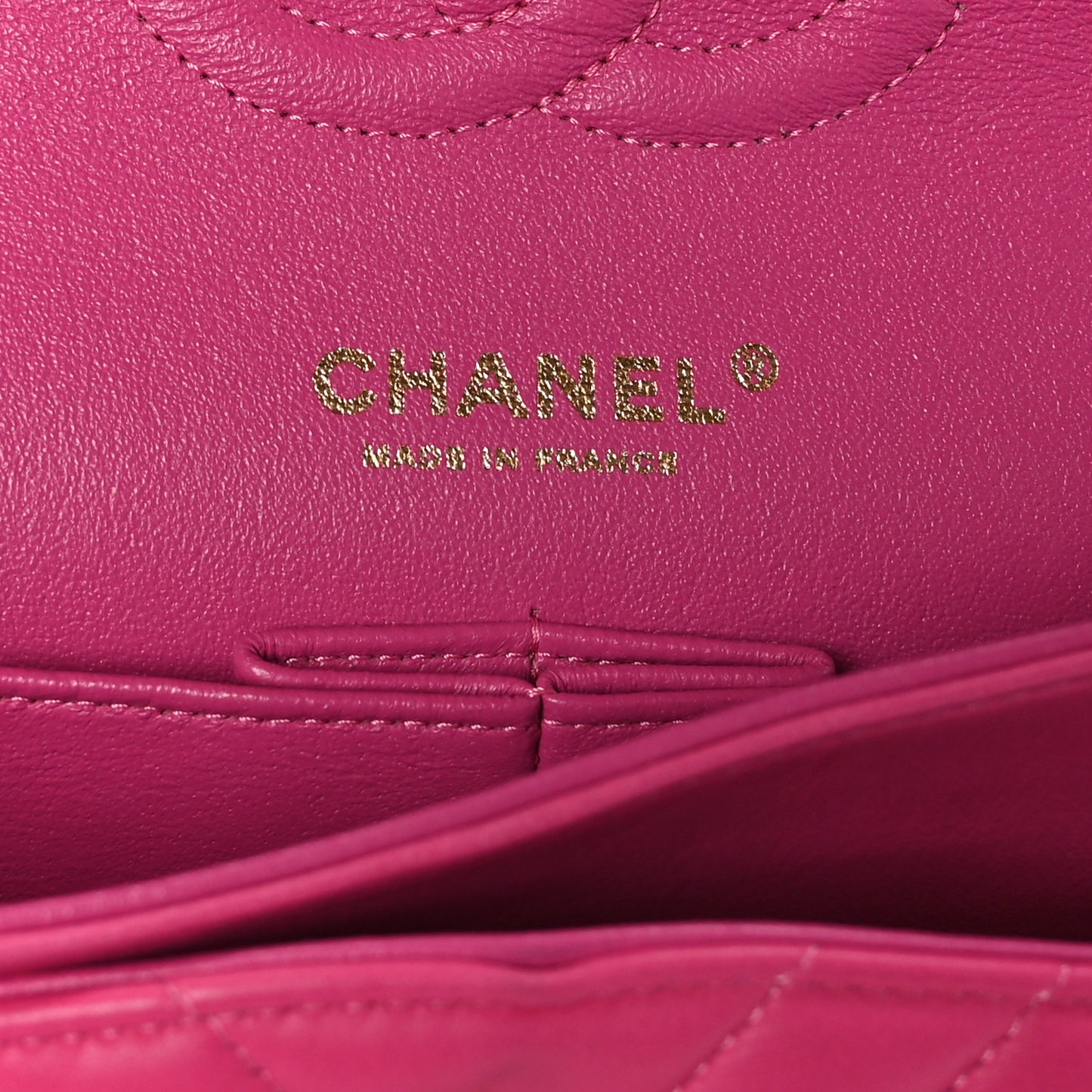 Lambskin Chevron Quilted Medium Double Flap Pink
