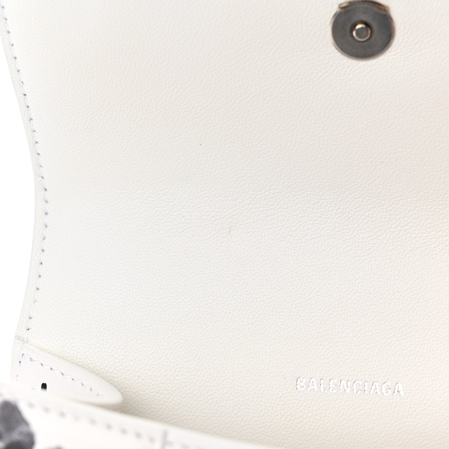 Smooth Calfskin Graffiti Hourglass Top Handle Bag XS White Black