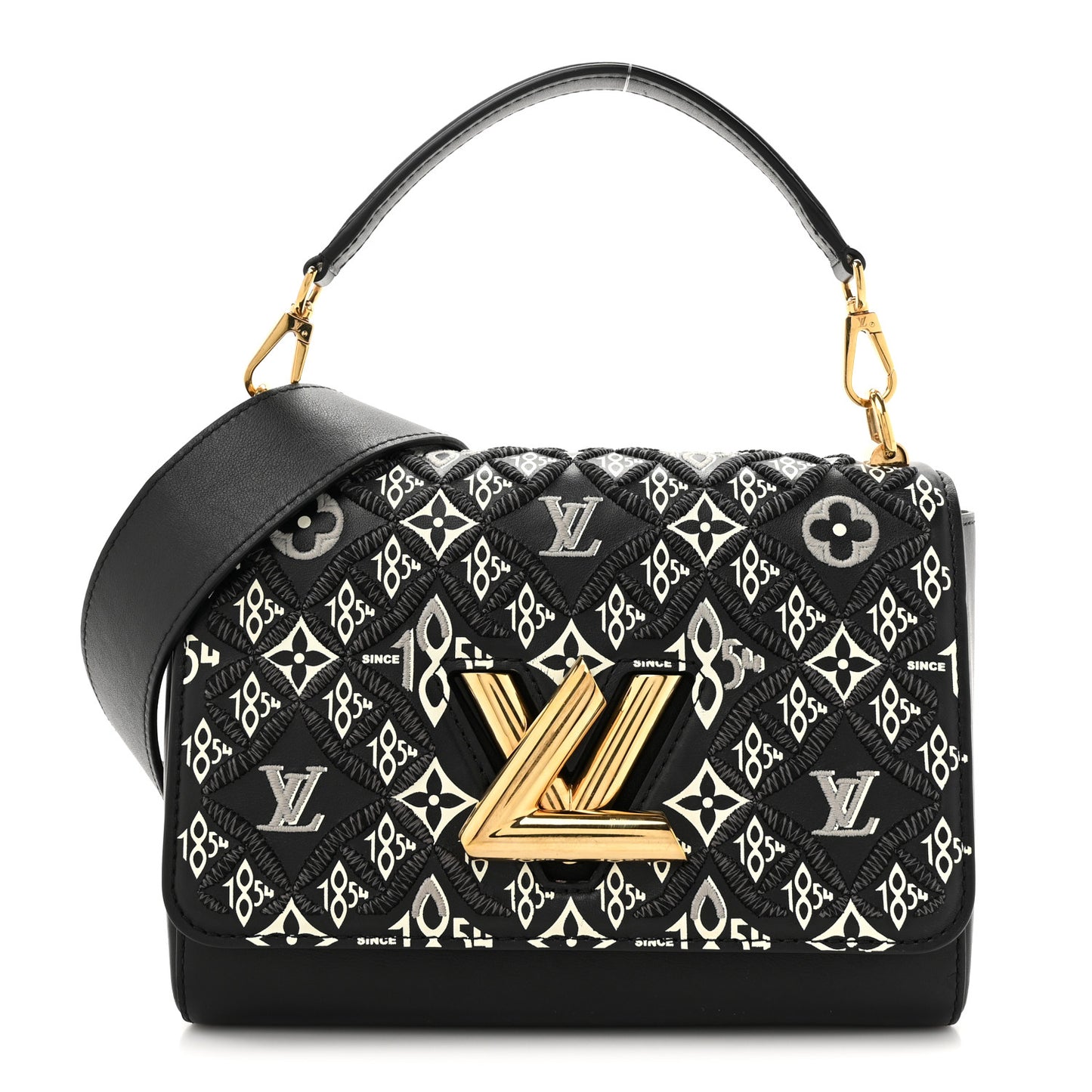 Calfskin Since 1854 Embroidered Twist MM Black