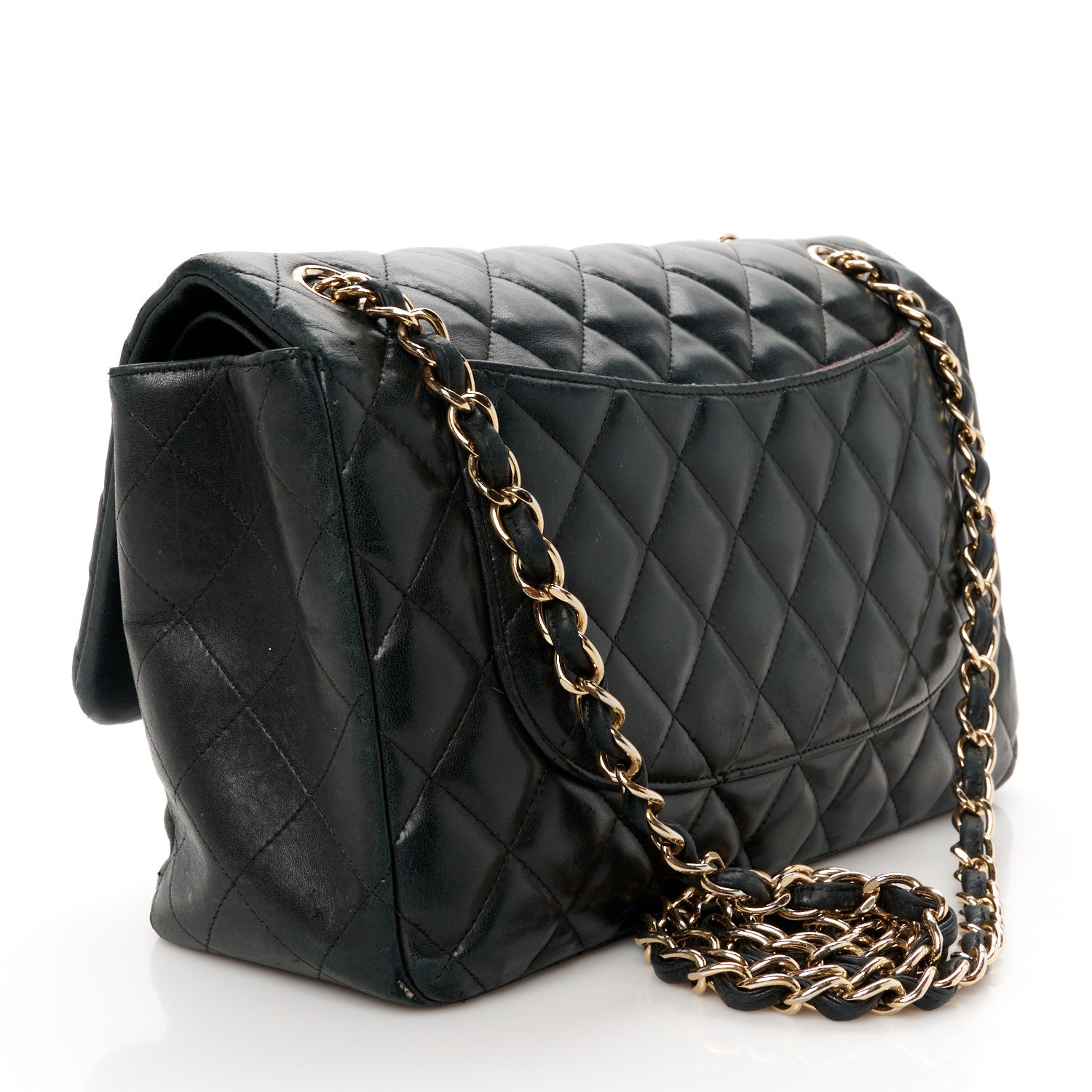 Chanel Lambskin Quilted Jumbo Double Flap Black 3 of 15