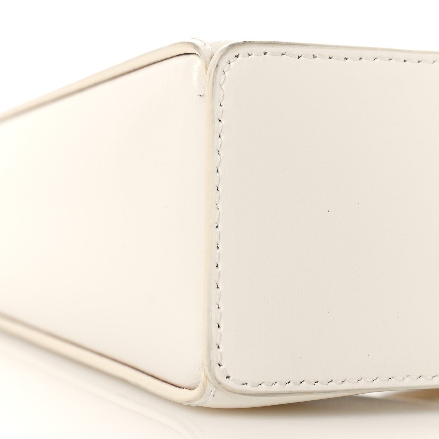 Box Calfskin Small Cut Out Shoulder Bag Ivory