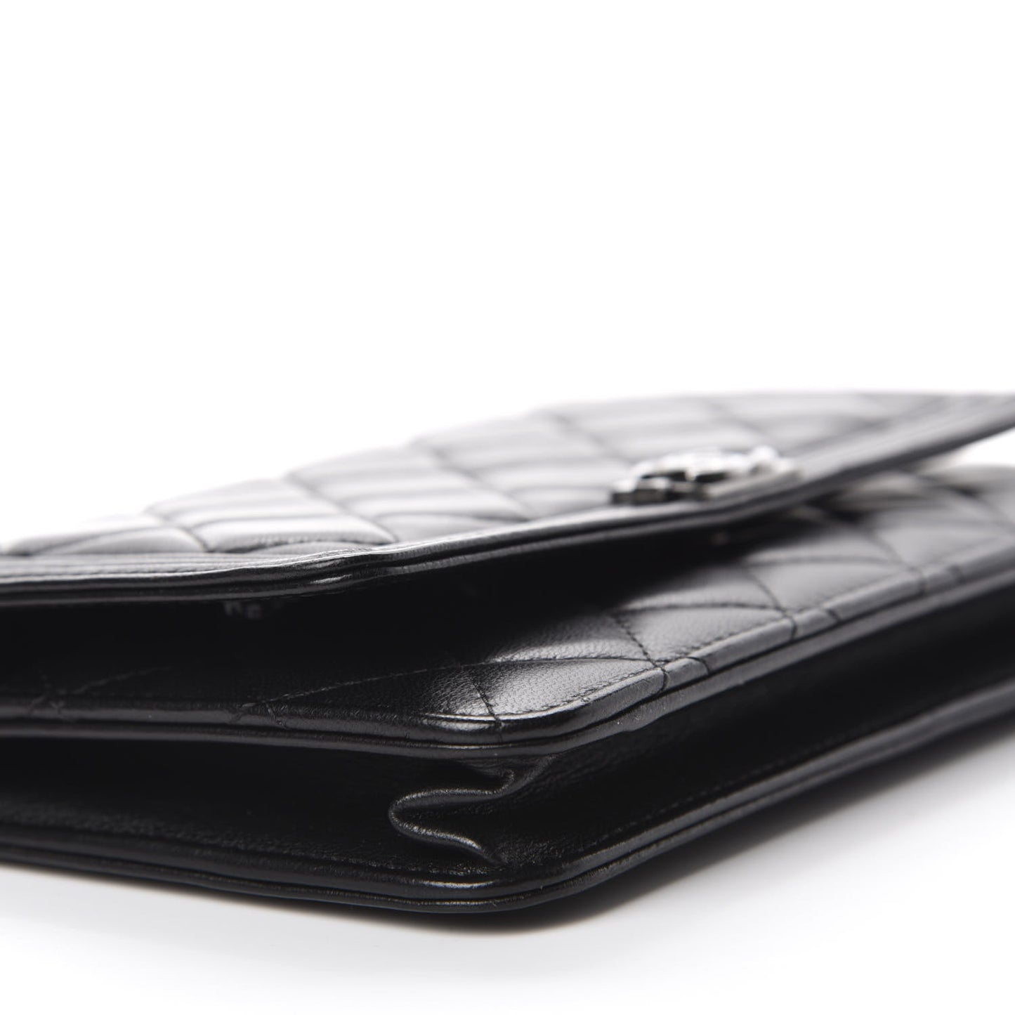 Lambskin Quilted Boy Wallet On Chain WOC Black
