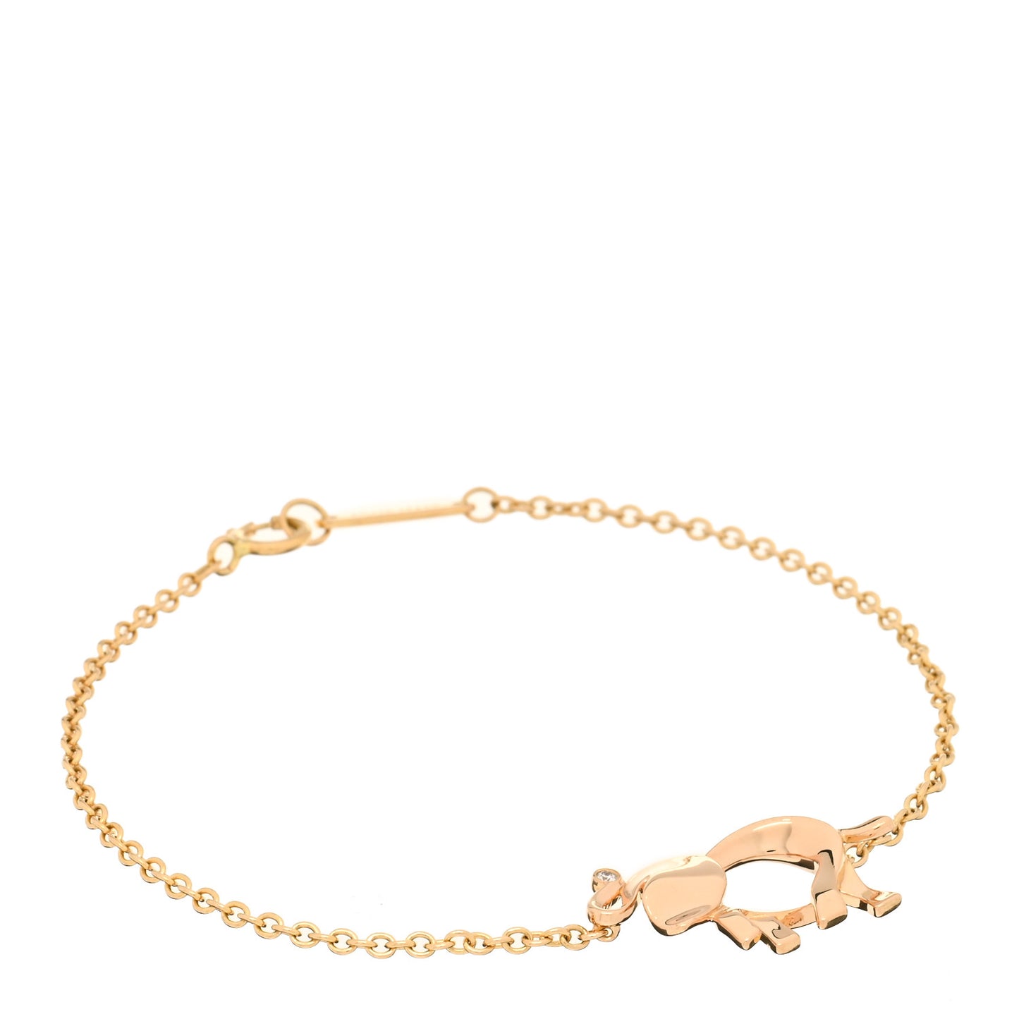 18K Rose Gold Diamond Save the Wild Elephant Bracelet