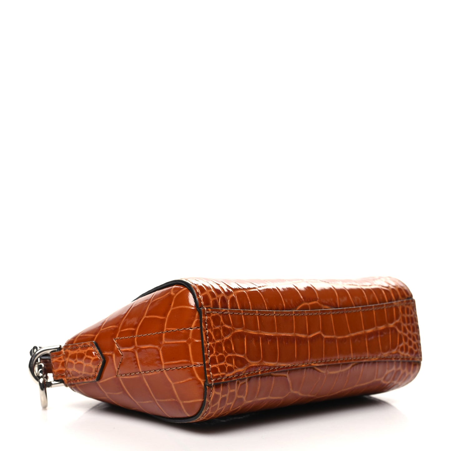 Calfskin Crocodile Embossed Nano Antigona Tan