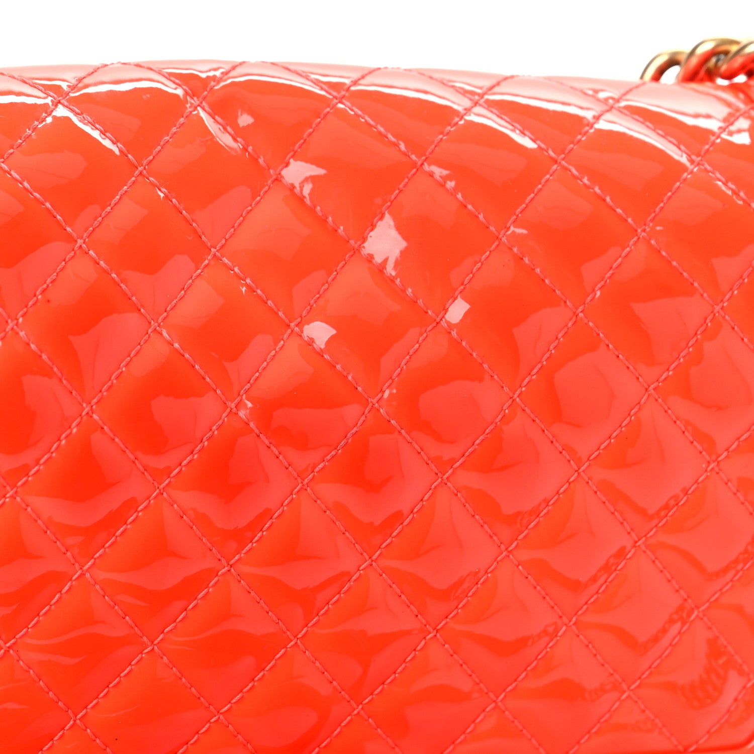 Chanel Patent Quilted Medium Boy Flap Orange 11 of 17