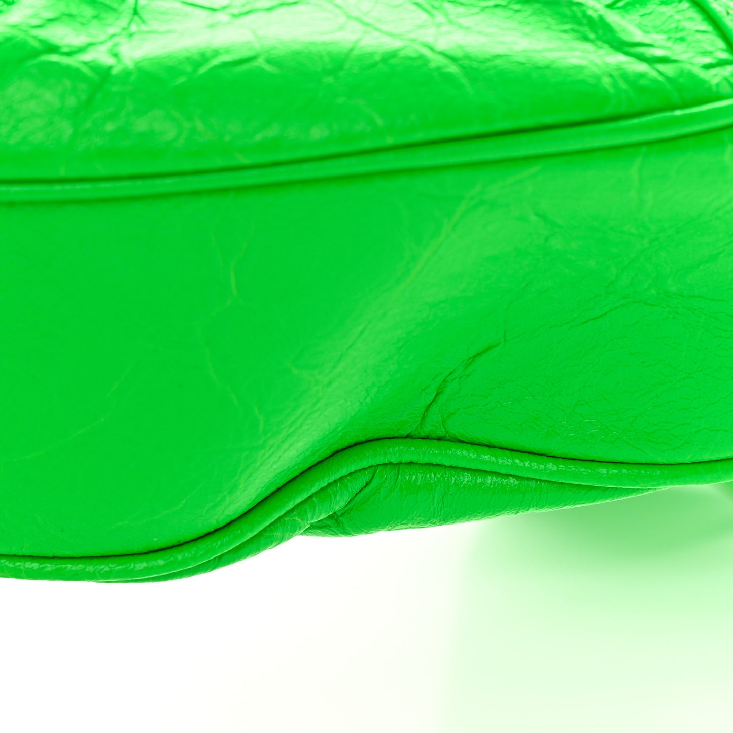 Agneau Arena Crystal Le Cagole Shoulder Bag XS Fluo Green