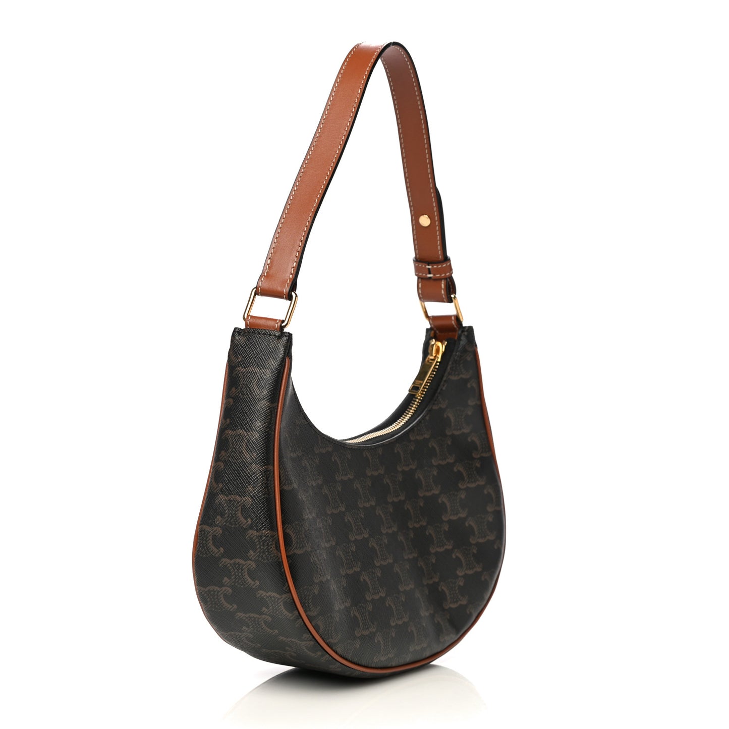 Triomphe Canvas Calfskin Ava Shoulder Bag Tan