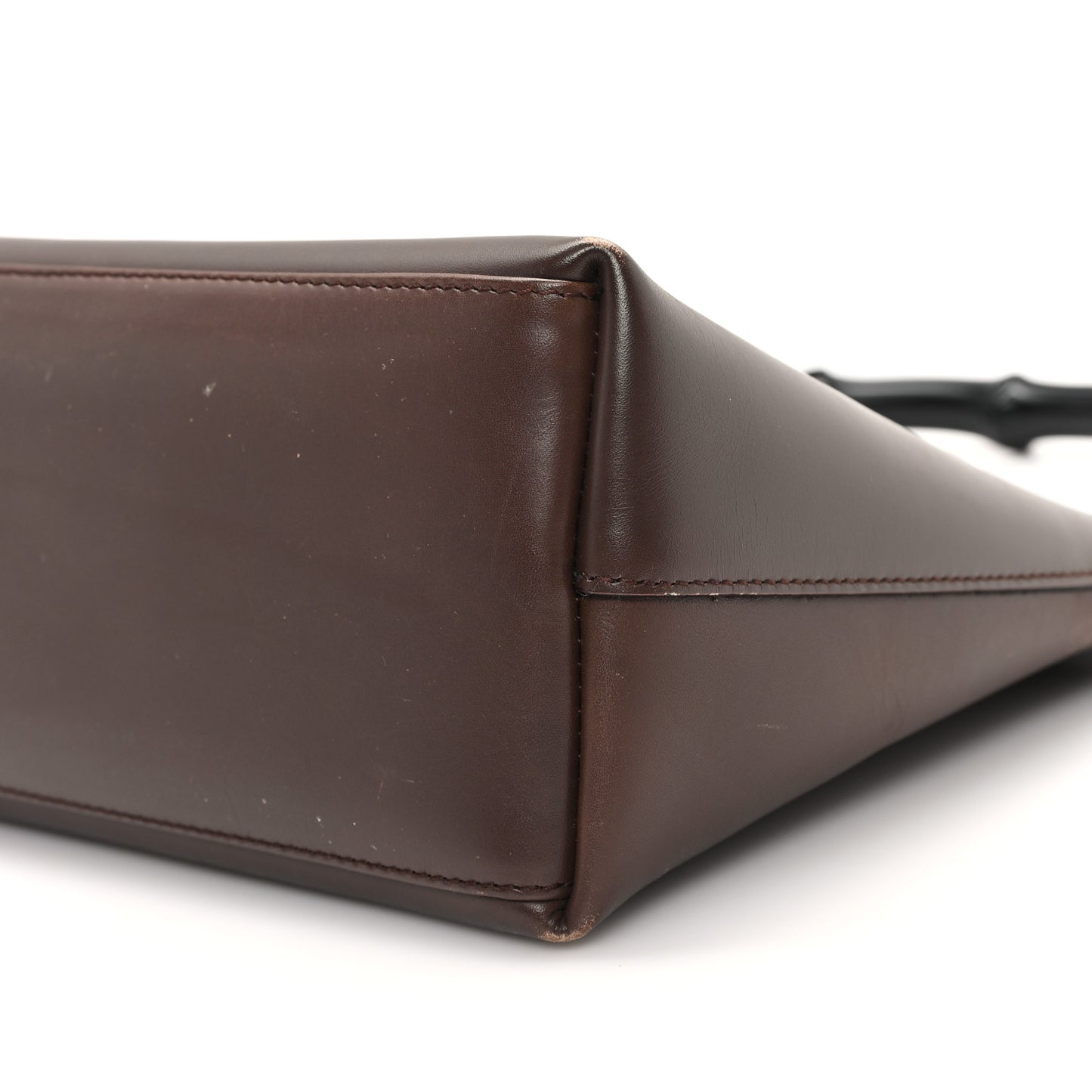 Calfskin Bamboo Shoulder Bag Brown