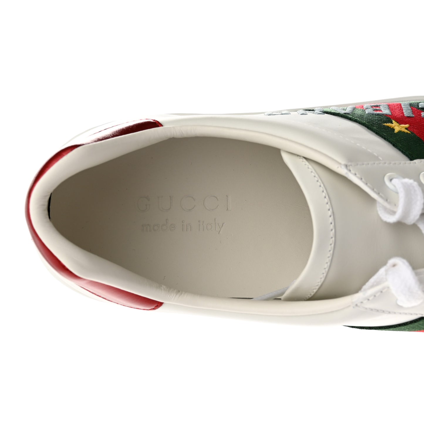 Calfskin Web Mens Gucci Band Ace Sneakers 8 White