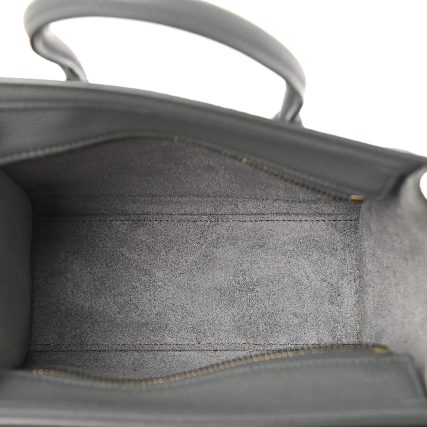 Baby Drummed Calfskin Nano Luggage Kohl