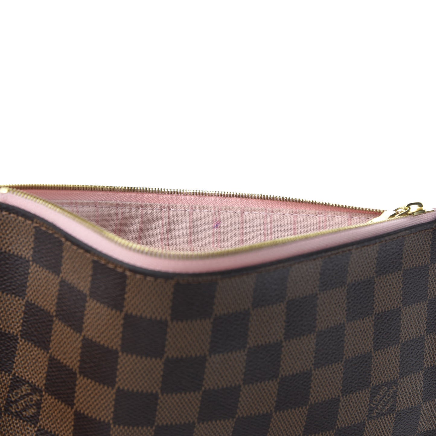 Damier Ebene Neverfull MM GM Pochette Rose Ballerine