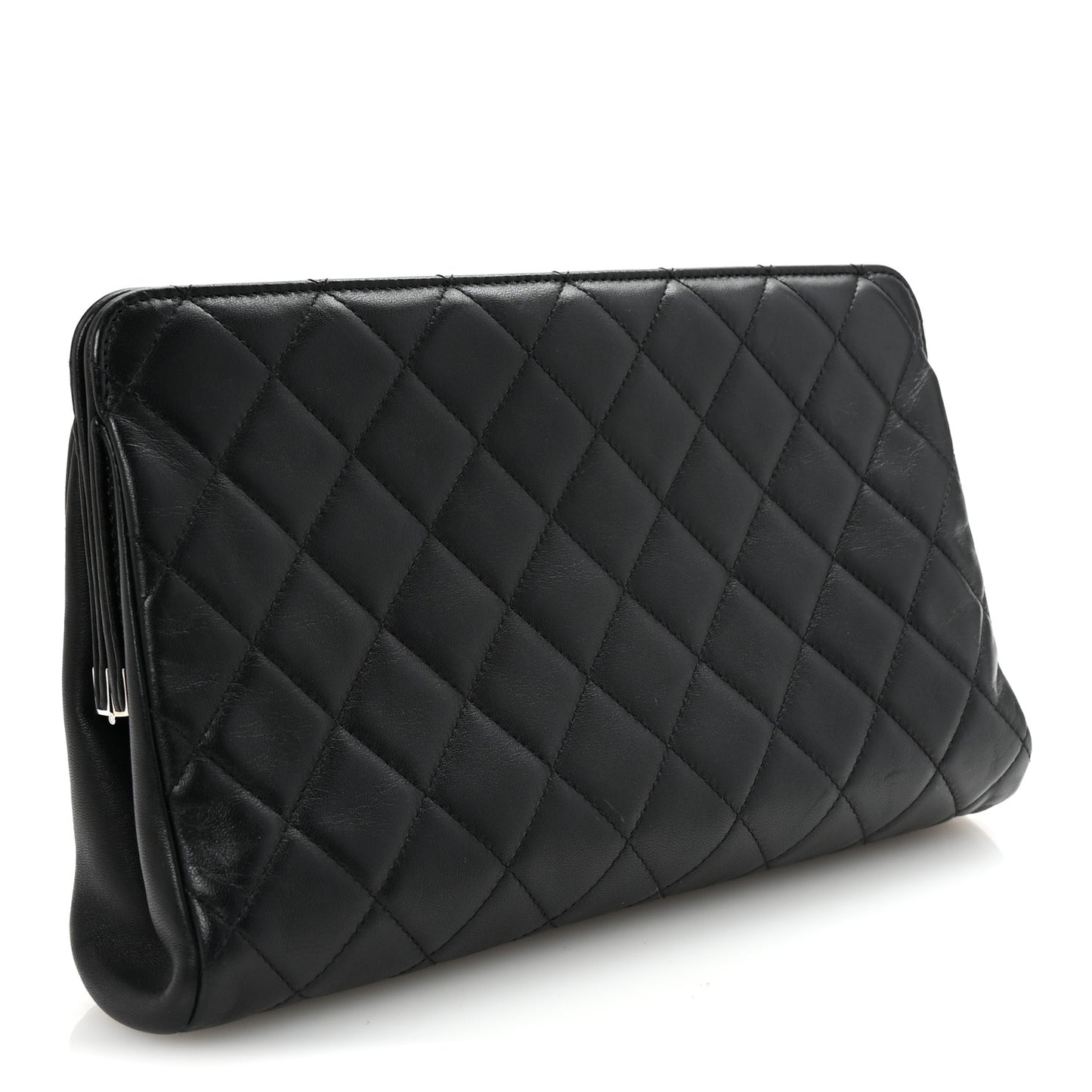 Lambskin Quilted Clutch Black