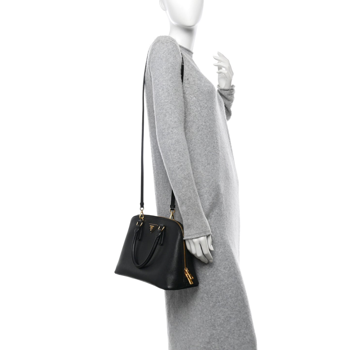 Saffiano Lux Medium Promenade Tote Black