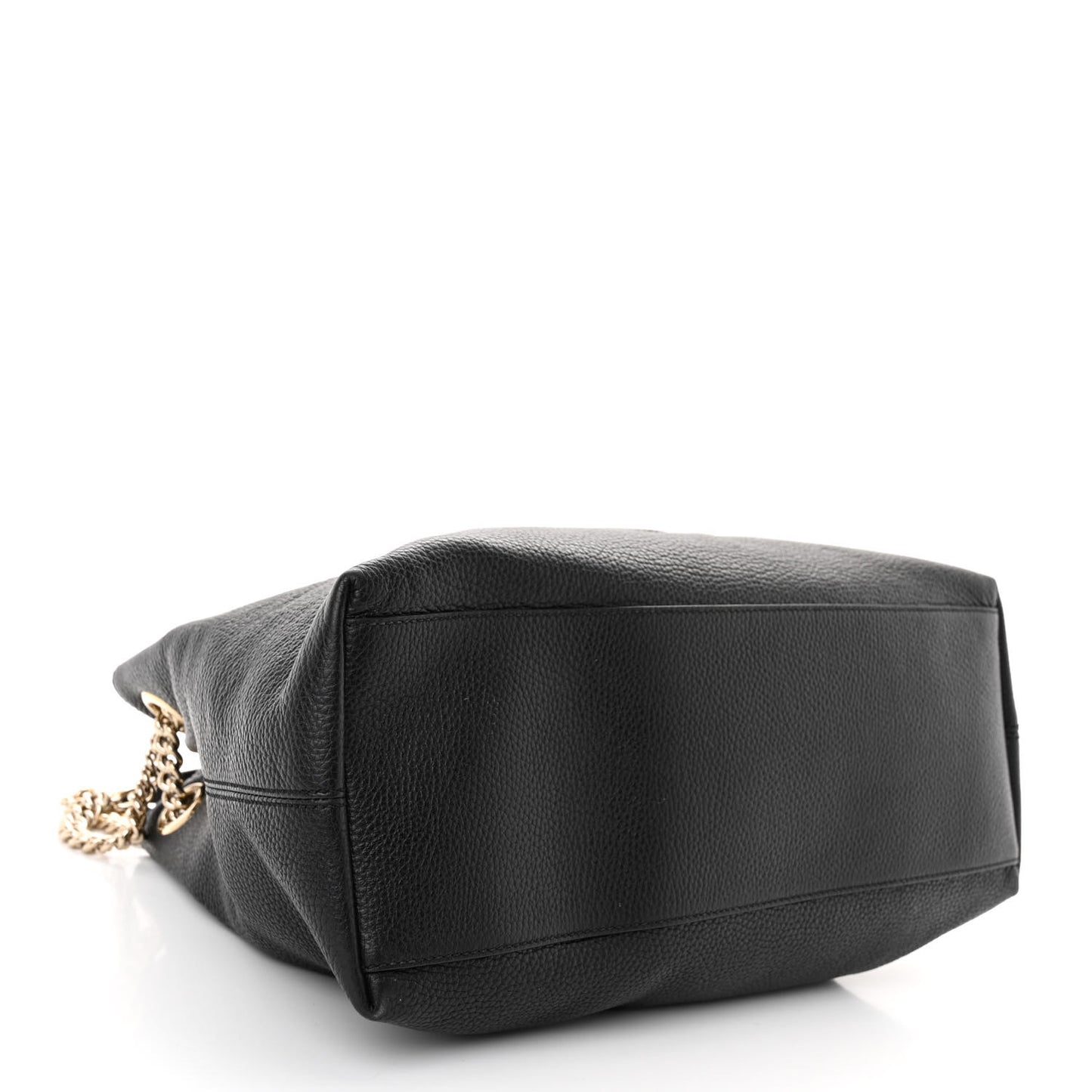 Pebbled Calfskin Medium Soho Chain Shoulder Bag Black