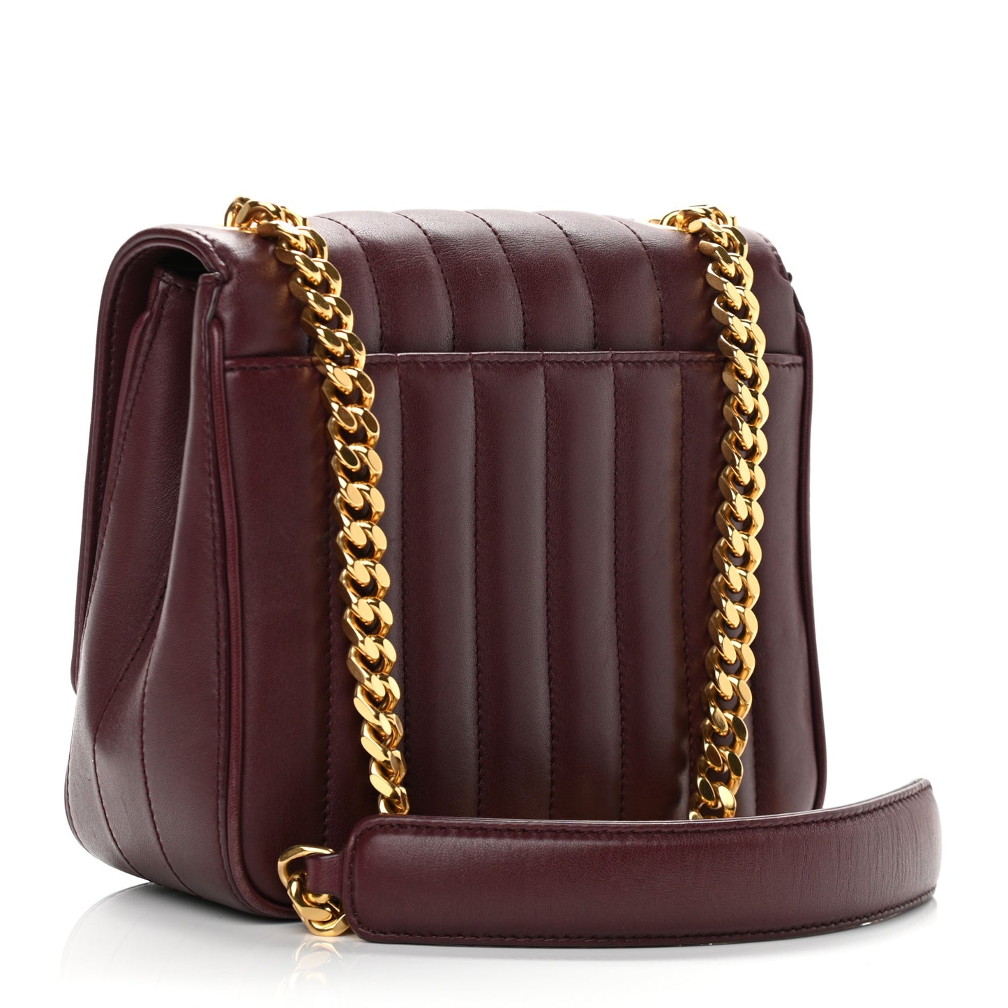 Lambskin Matelasse Monogram Medium Vicky Chain Bag Dark Legion Red