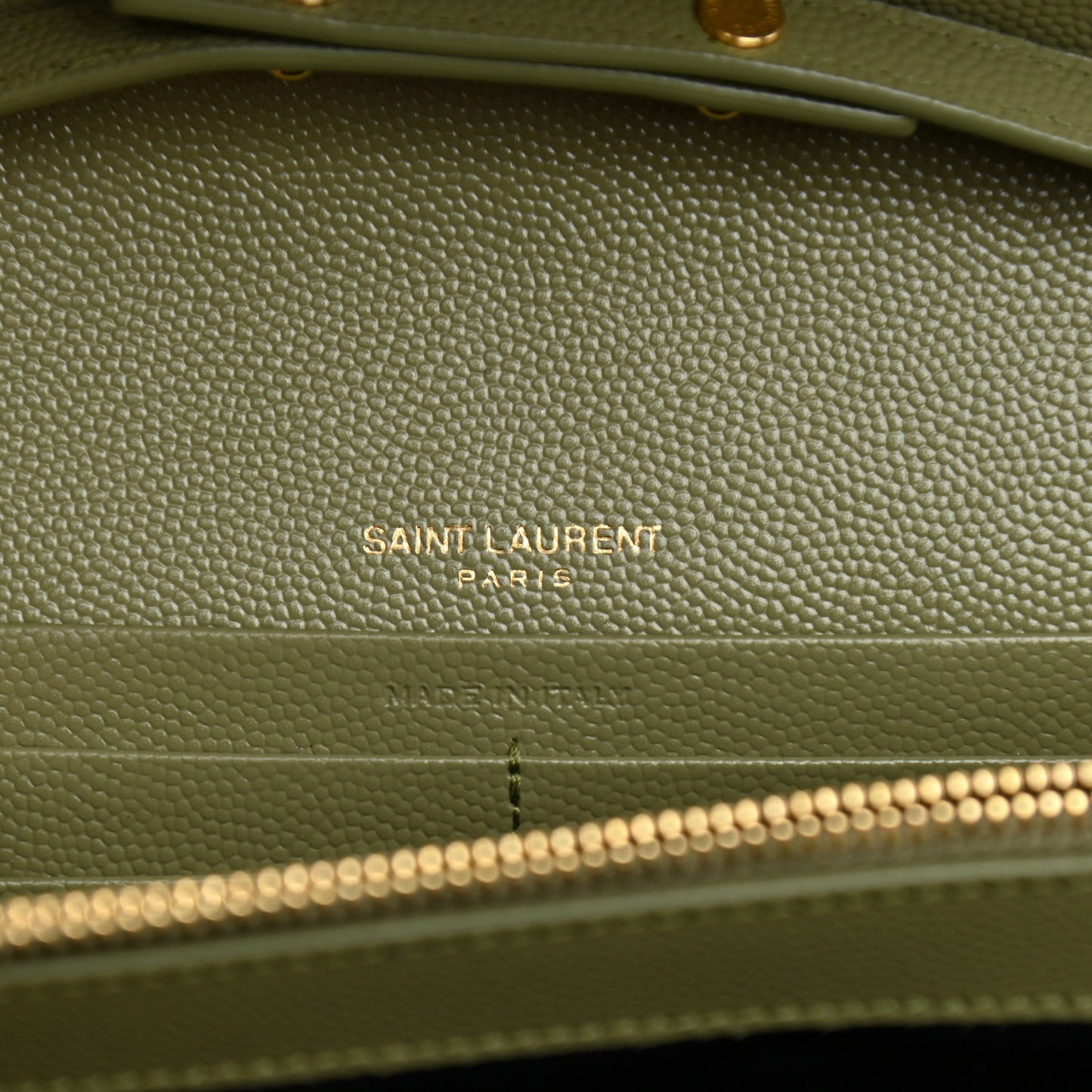 Grain De Poudre Matelasse Chevron Monogram Chain Wallet Pistachio